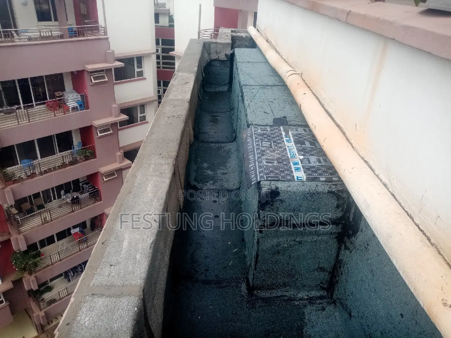 Concrete Flat Roofs and Gutters Waterproofing APP Membrane