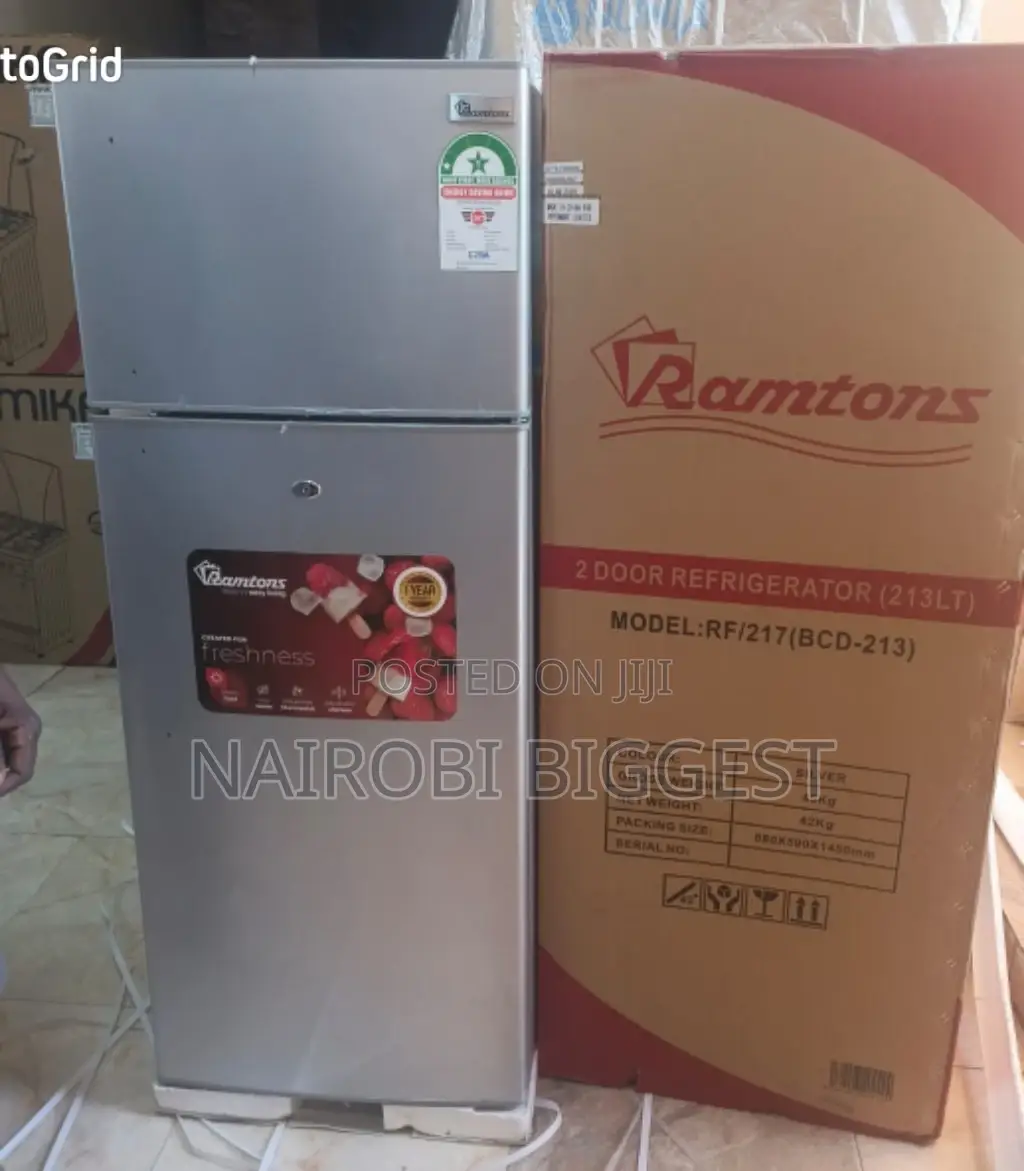 Ramtons 213litres Silver Double Door Refrigerator