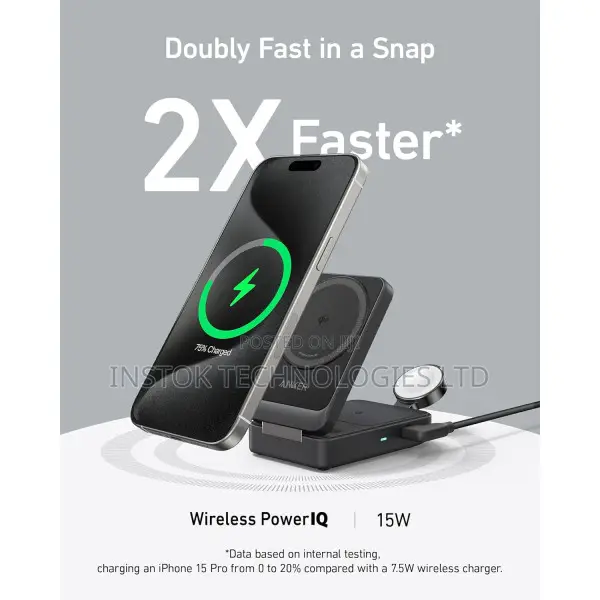 Anker Maggo Wireless Charging Station (Foldable 3-in-1)