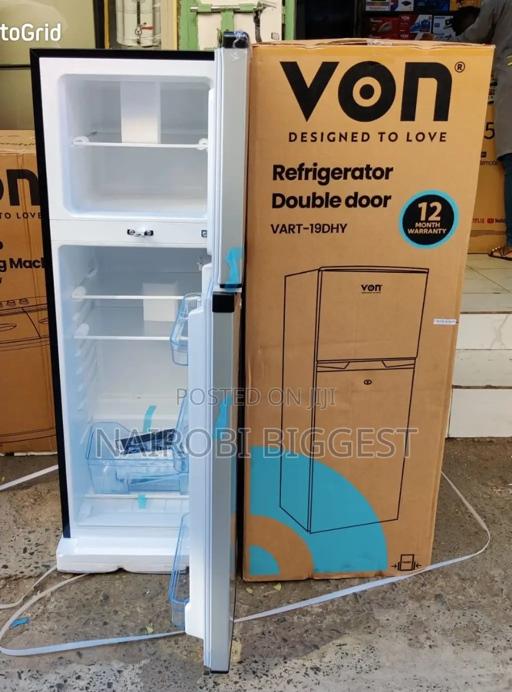 Von 138 Litres Double Door Outstanding Fridge