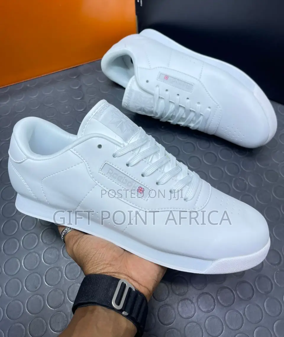 Plain White Reebok Sneakers for Men