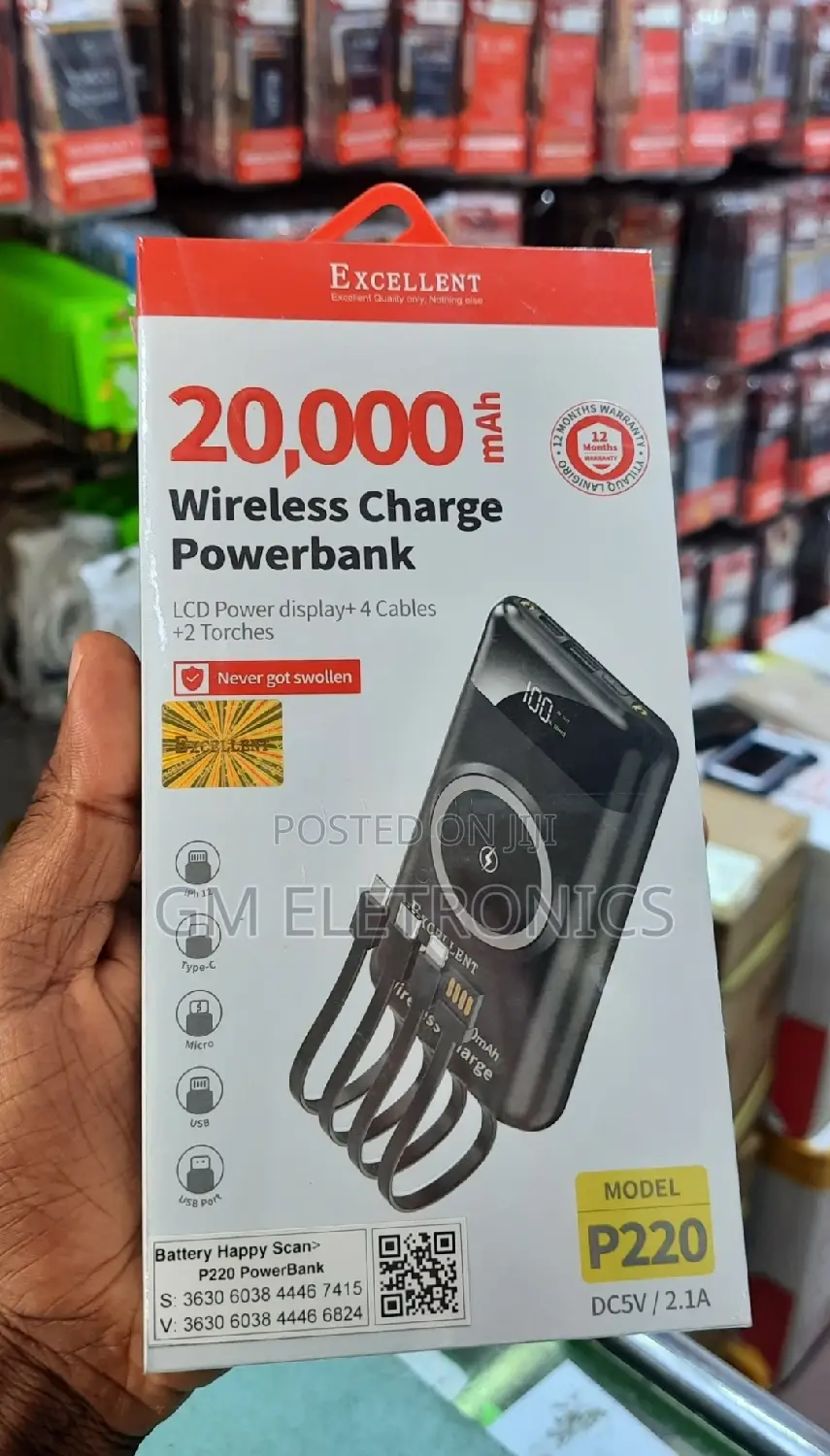 Excellent 20000mah Wireless Charger Powerbank P220