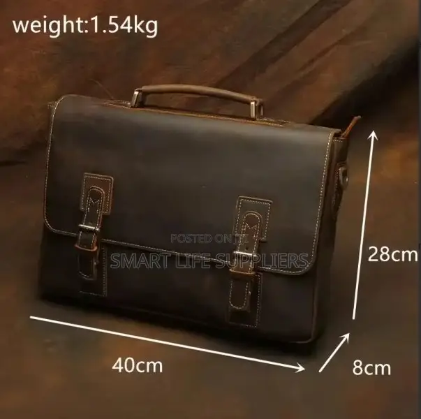 16′′ Genuine Leather Hand and Shoulder Laptop Bag