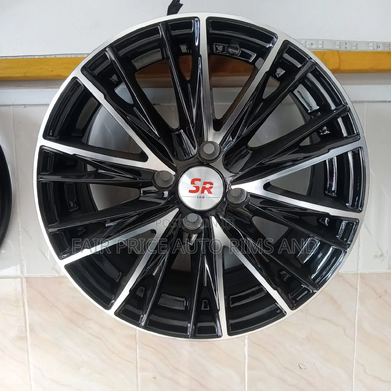 Rims Size 15/4/100 Black Silver and Black 6sporks