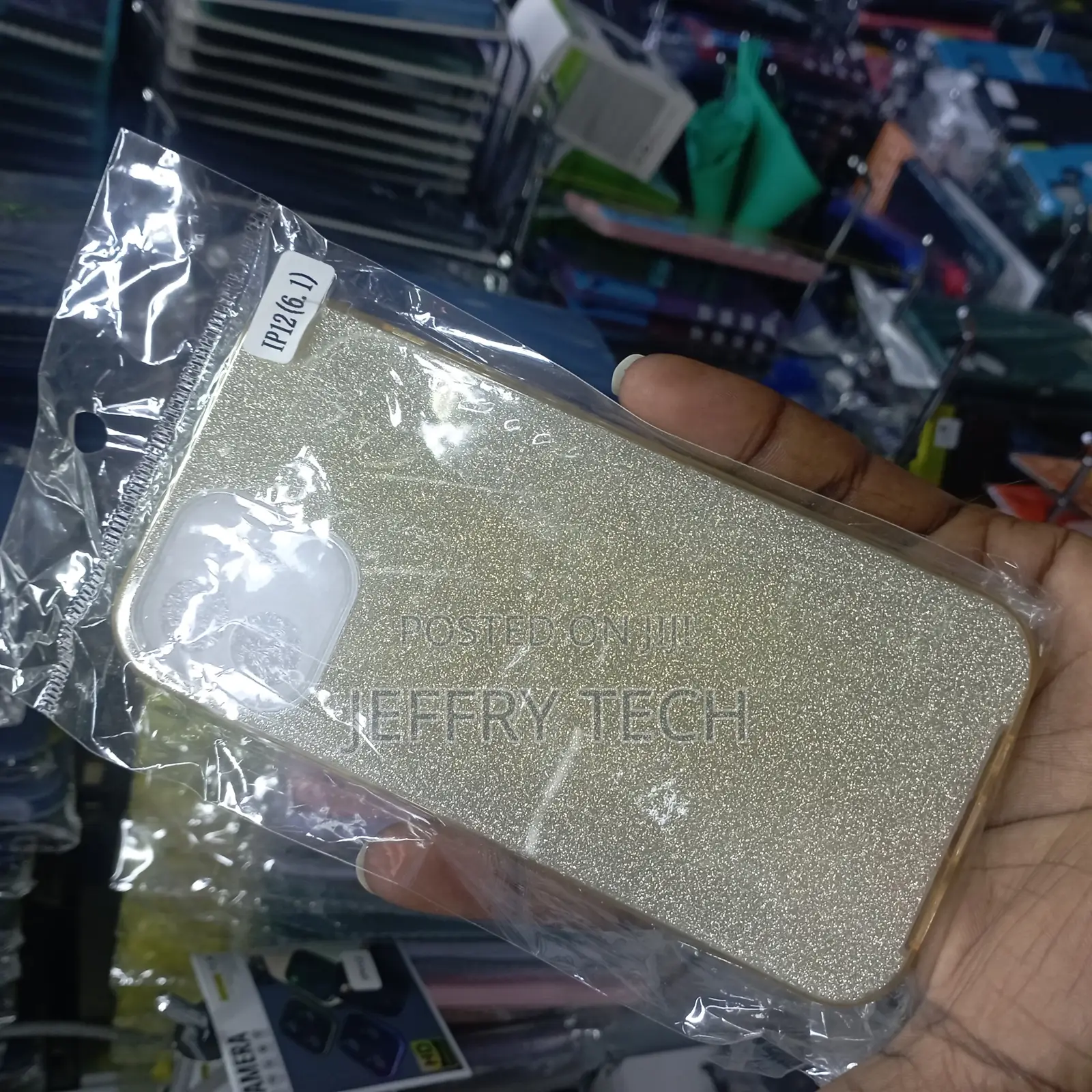 Clear Phone Case With Silver Glitter for iPhone 12/12 Pro