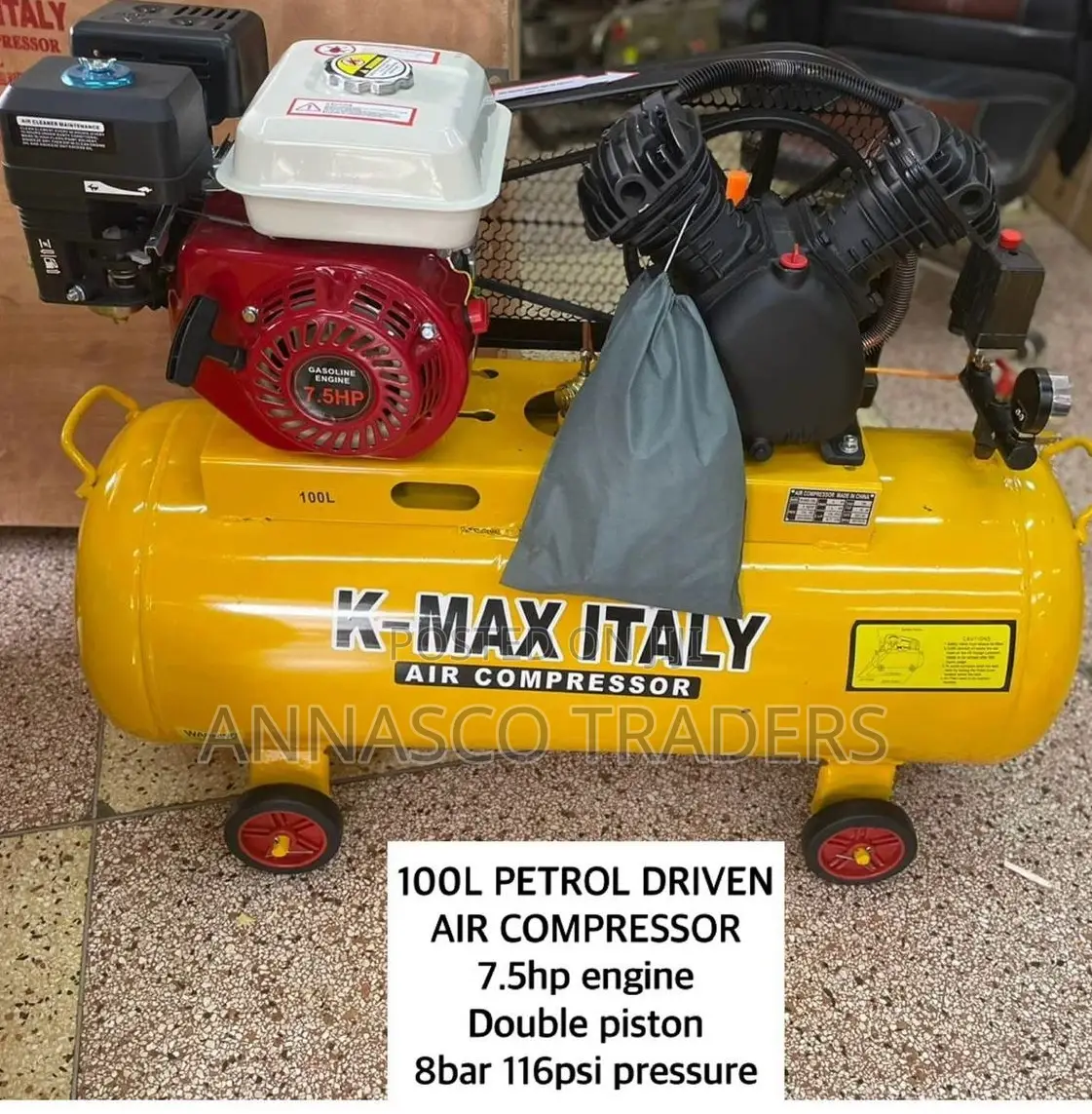Original K-Max 100L Petrol Drien Air Compressor
