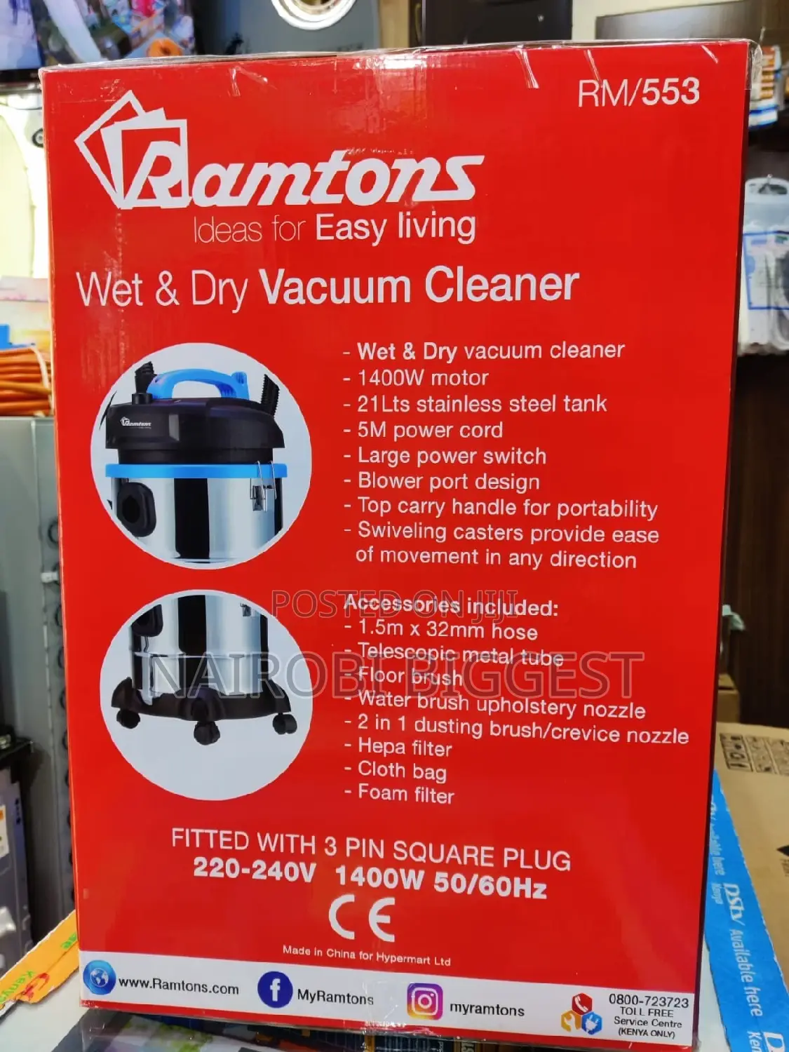 Ramtons 21litres Wet and Dry Vacuum Cleaner