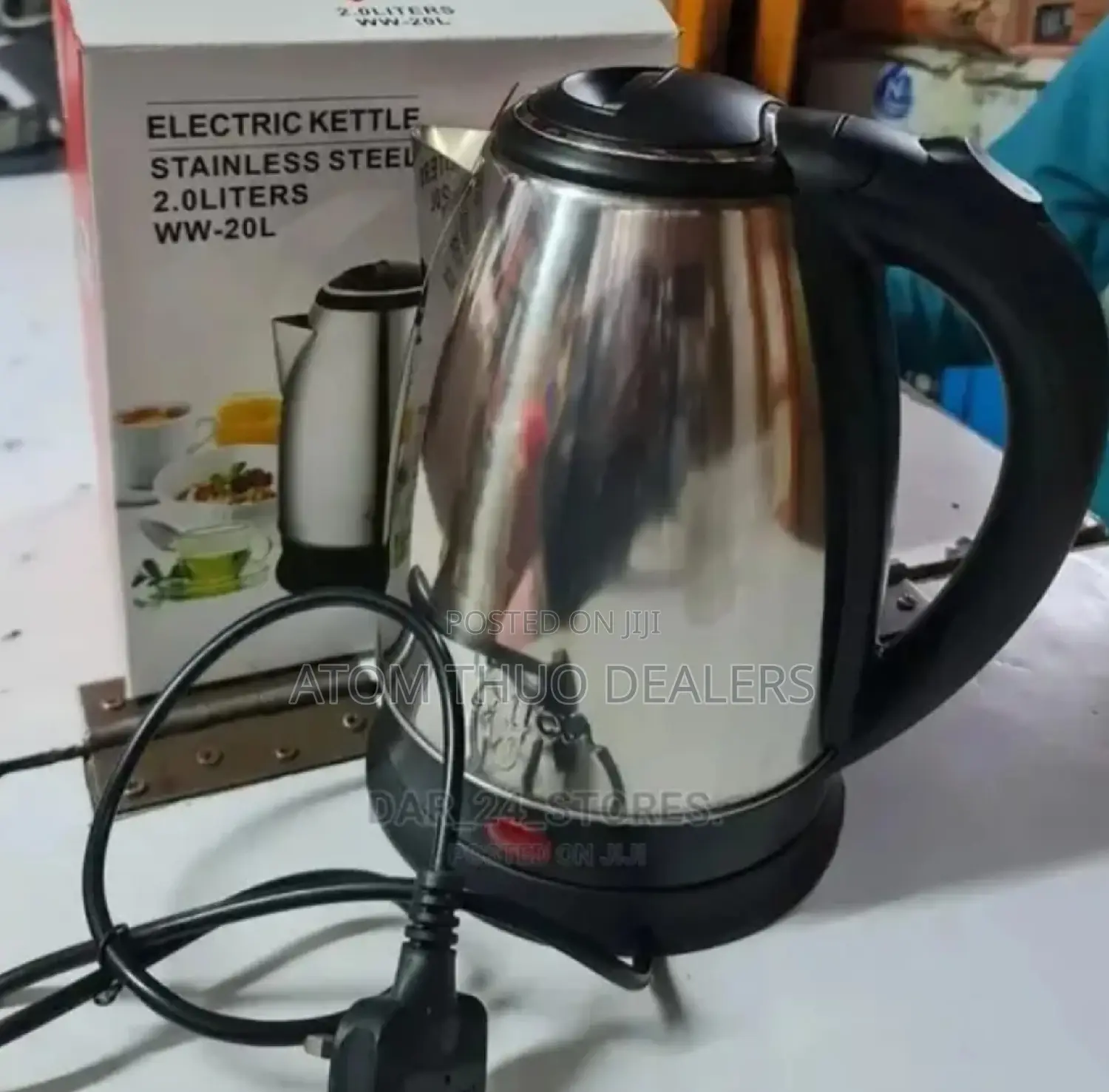 2.0 L Eurochef Stainless Steel,Automatic,Cordless Kettle