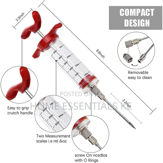 *Barbecue Meat Syringe, Food Grade Stainless Steel Needle
