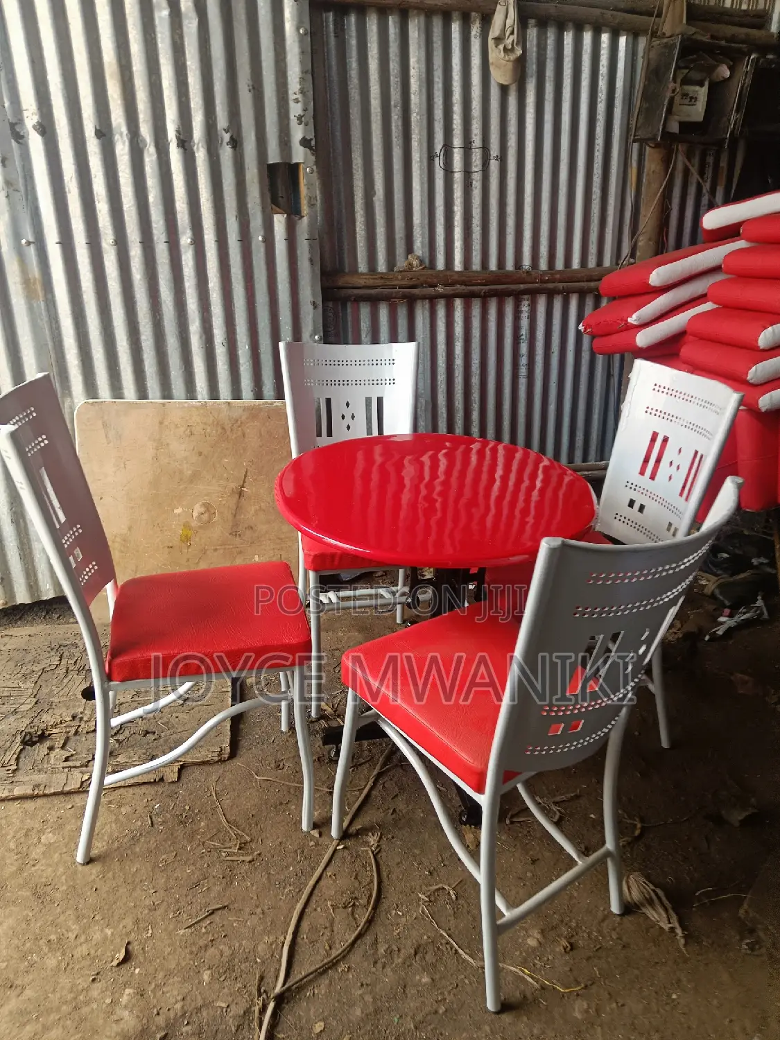 Restaurant Set of Powder Coated Chairs, White.