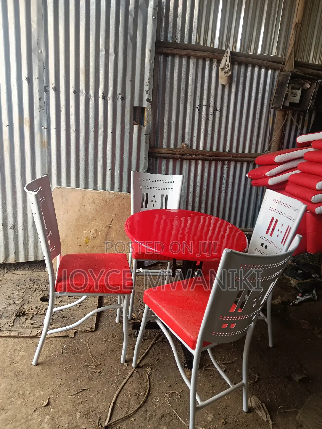 Restaurant Set of Powder Coated Chairs, White.