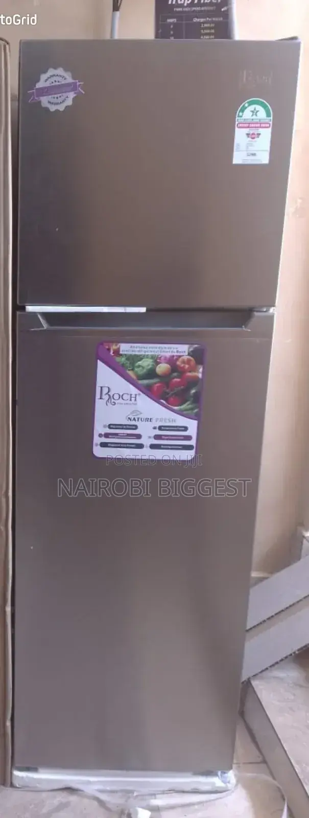Roch 251litres Silver Two Door Original Refrigerator