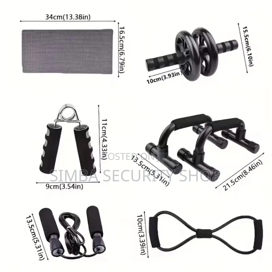 7 in 1 Home Gym Workout Kit Ab Roller Exercise Fitness Core