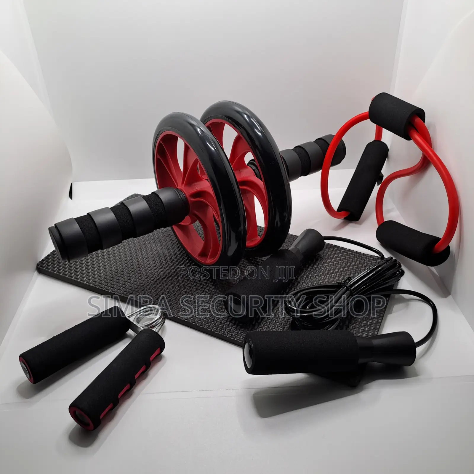 7 PCS Abs Roller Push Up Bar Resistance Hand Grip Skip Rope