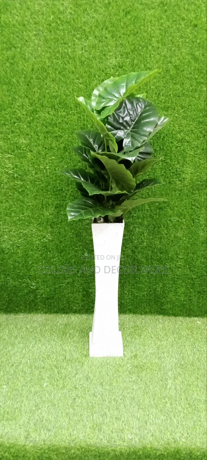 Wooden Vase and Plant Artificial