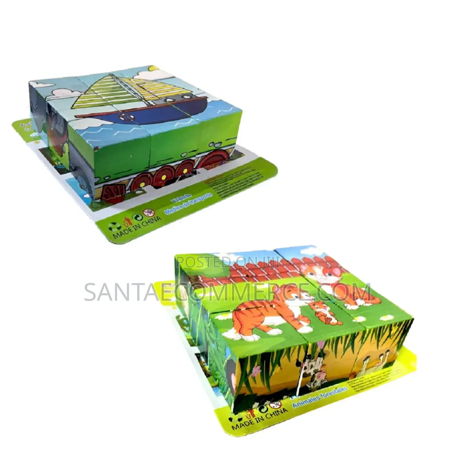 Six Sided 3D Kids Wooden Puzzle Blocks