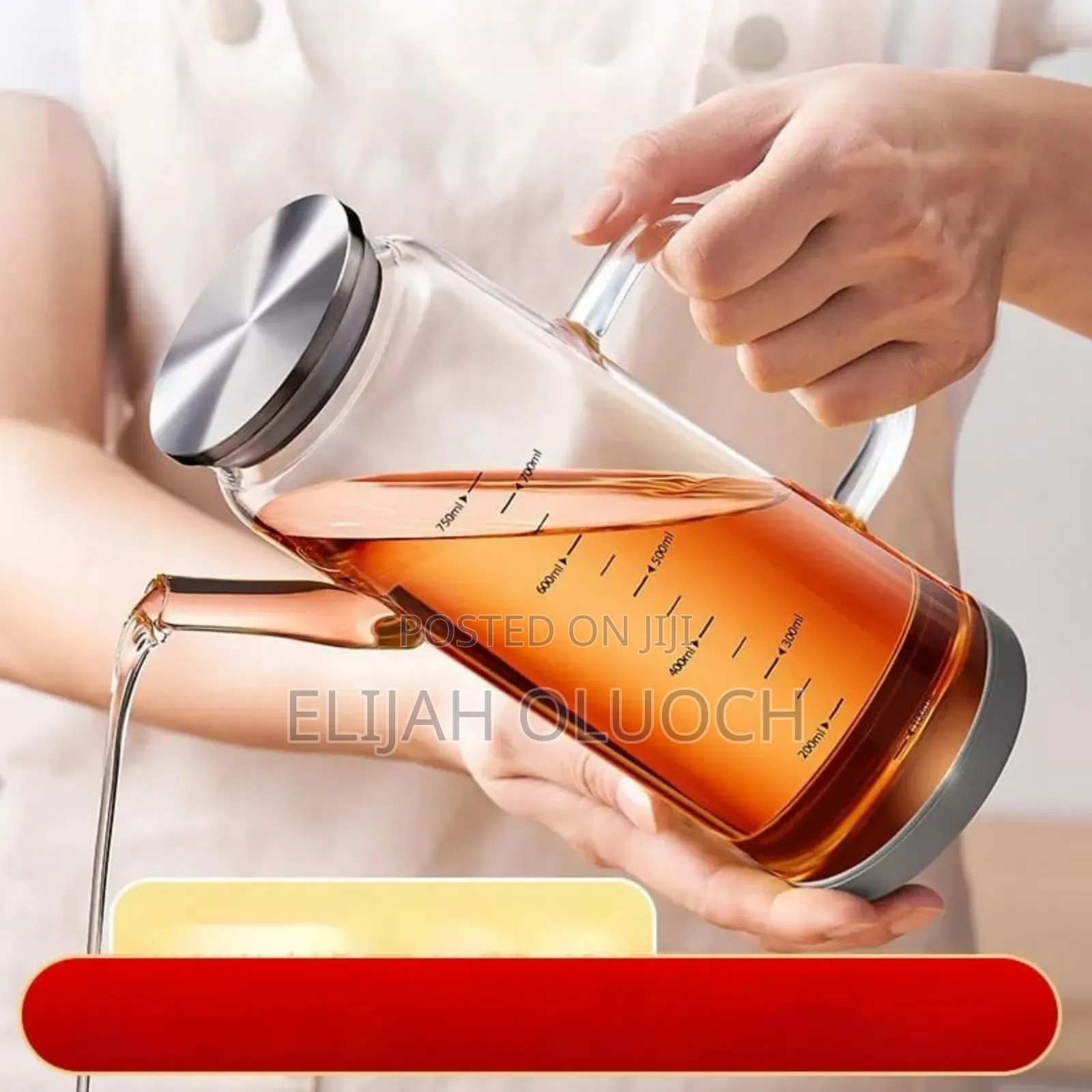 Glass Oil/Vinegar Dispenser/Jar With Bamboo Lid