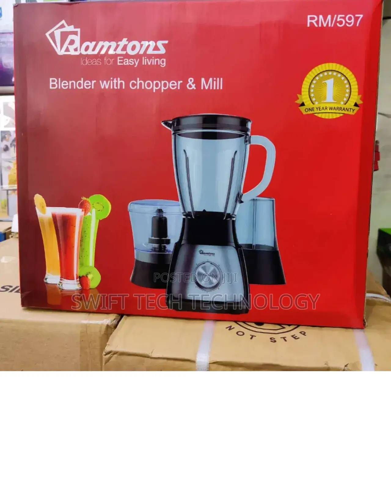 *Ramtons 3in1 Blender, Chopper and Grinder Stainless Steel *