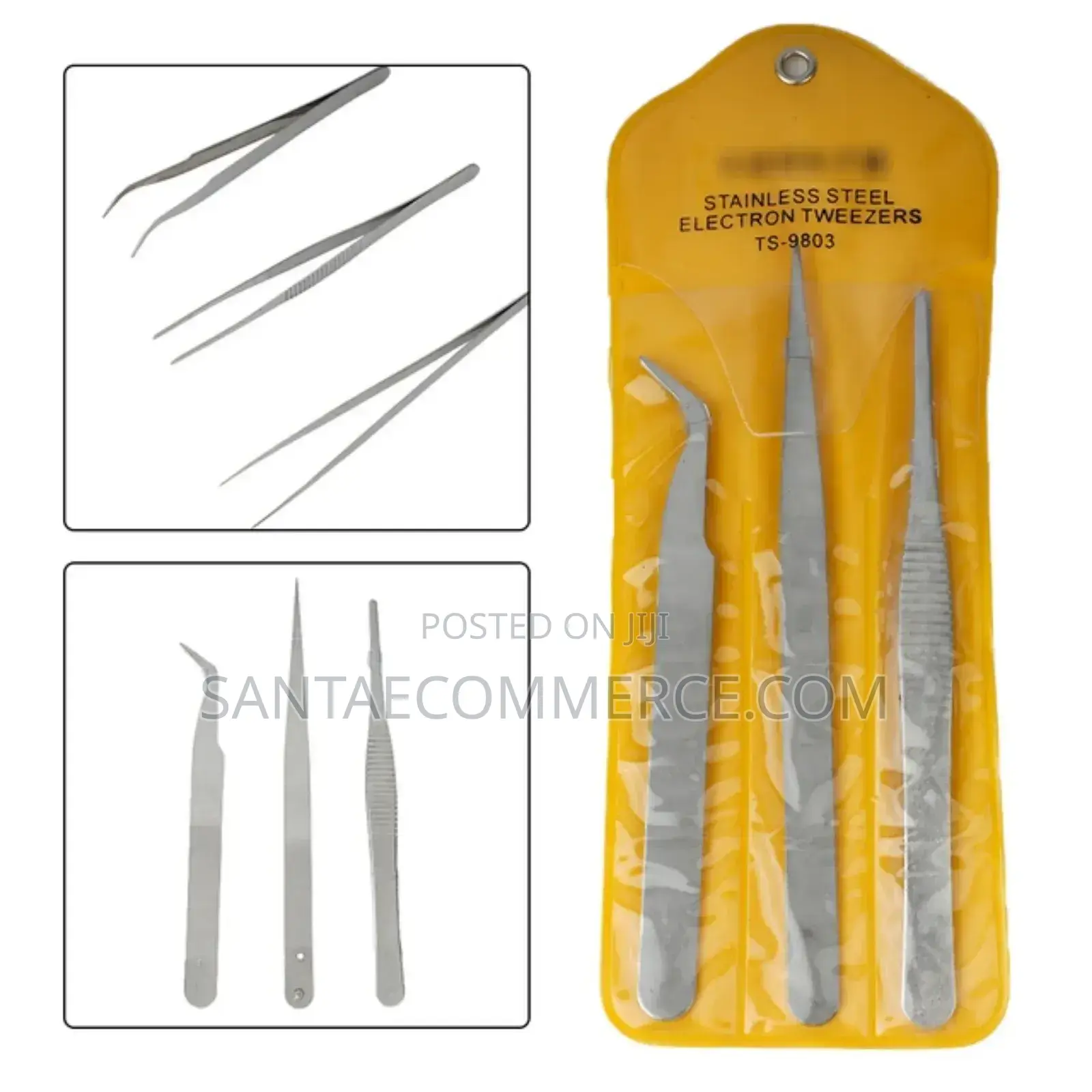 3 PCS Jinyan Stainless Steel Electron Tweezers