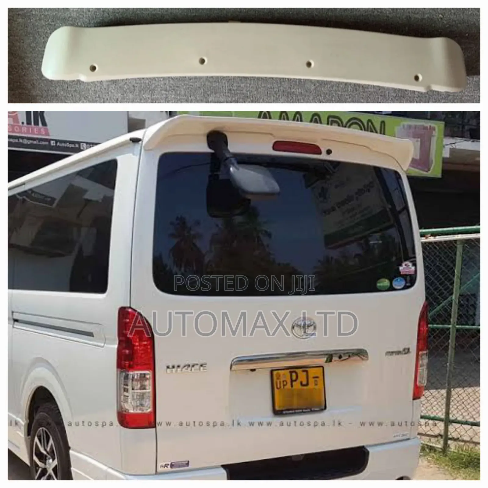 Toyota Hiace 7L (Matatu). New Rear Roof Spoiler (Unpainted)