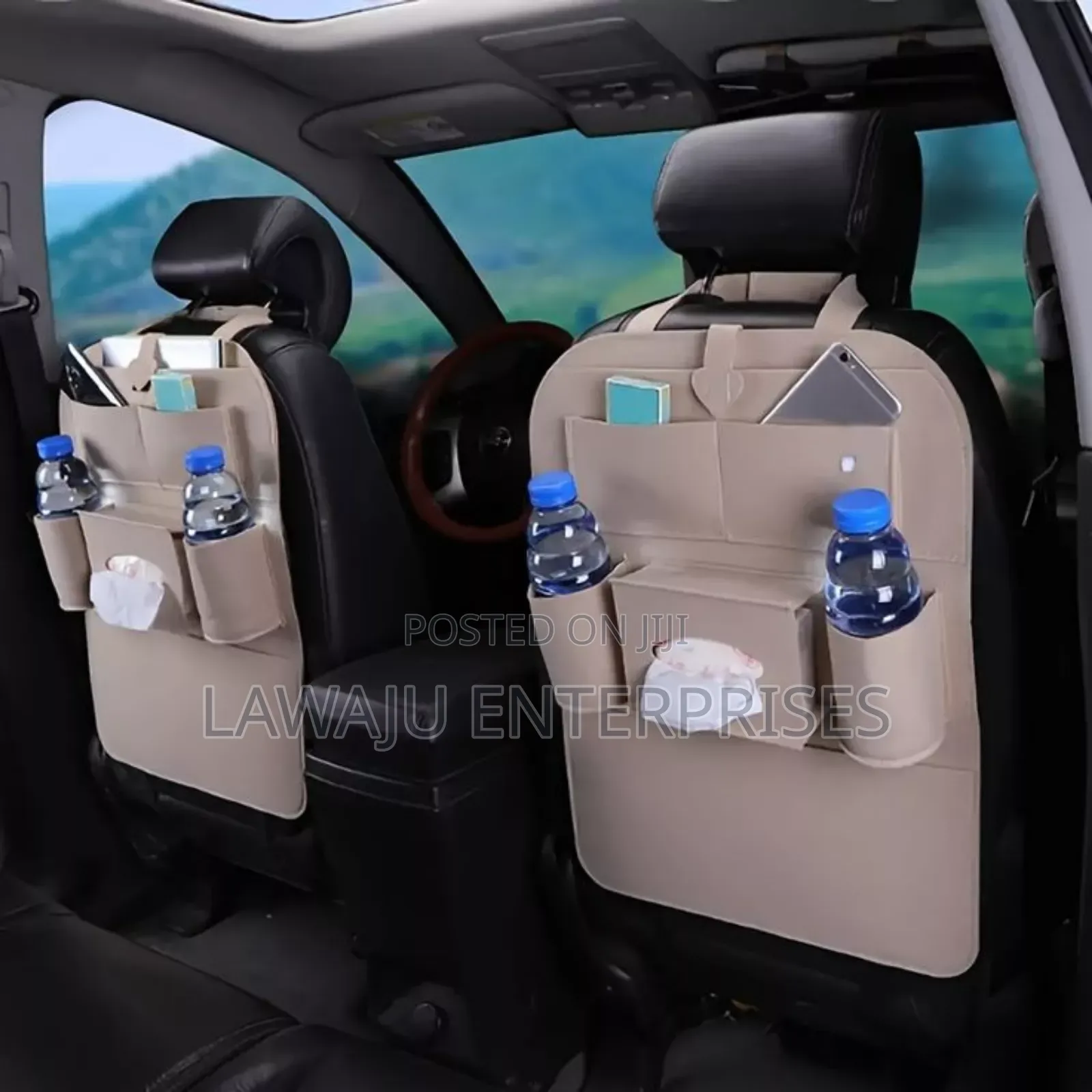 Nude Oxford Car Back Seat Organizer