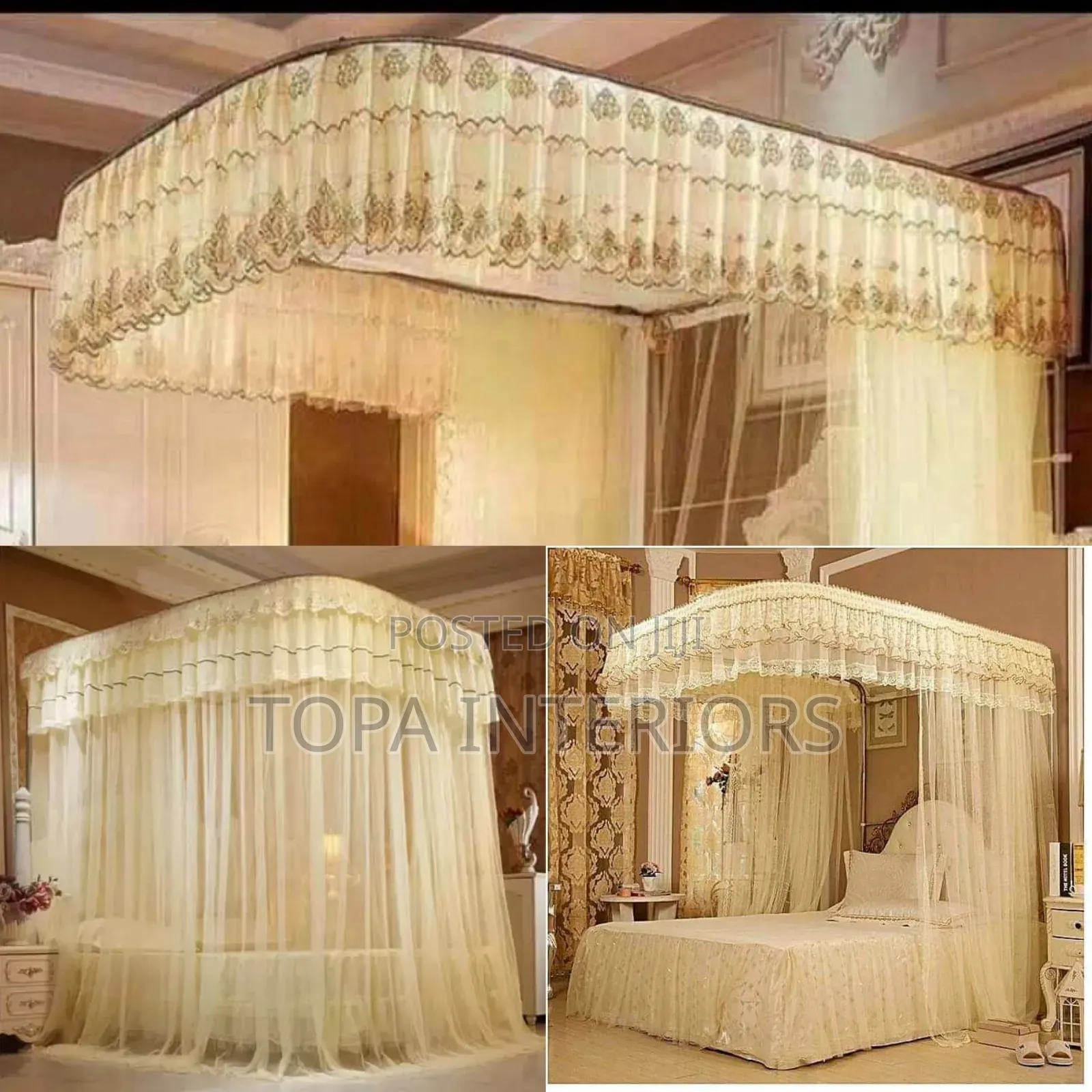 Generic Cream 2 Stand Rail Mosquito Nets 2 Stand Rail Nets
