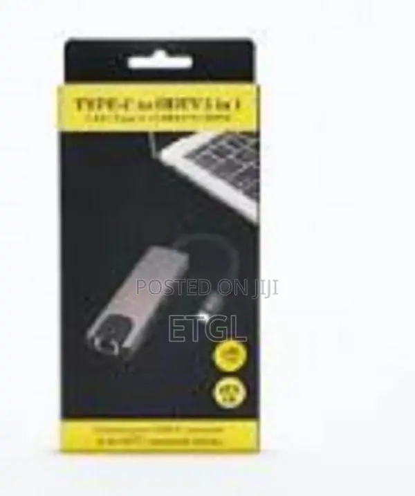 Type C to HDTV 5 in 1 Lan+Type-C+USB 3.0 Multiport Adapte
