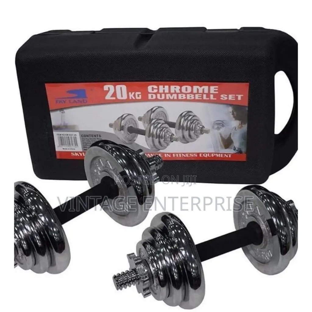 20kg of Chrome Dumbbells With Casing .