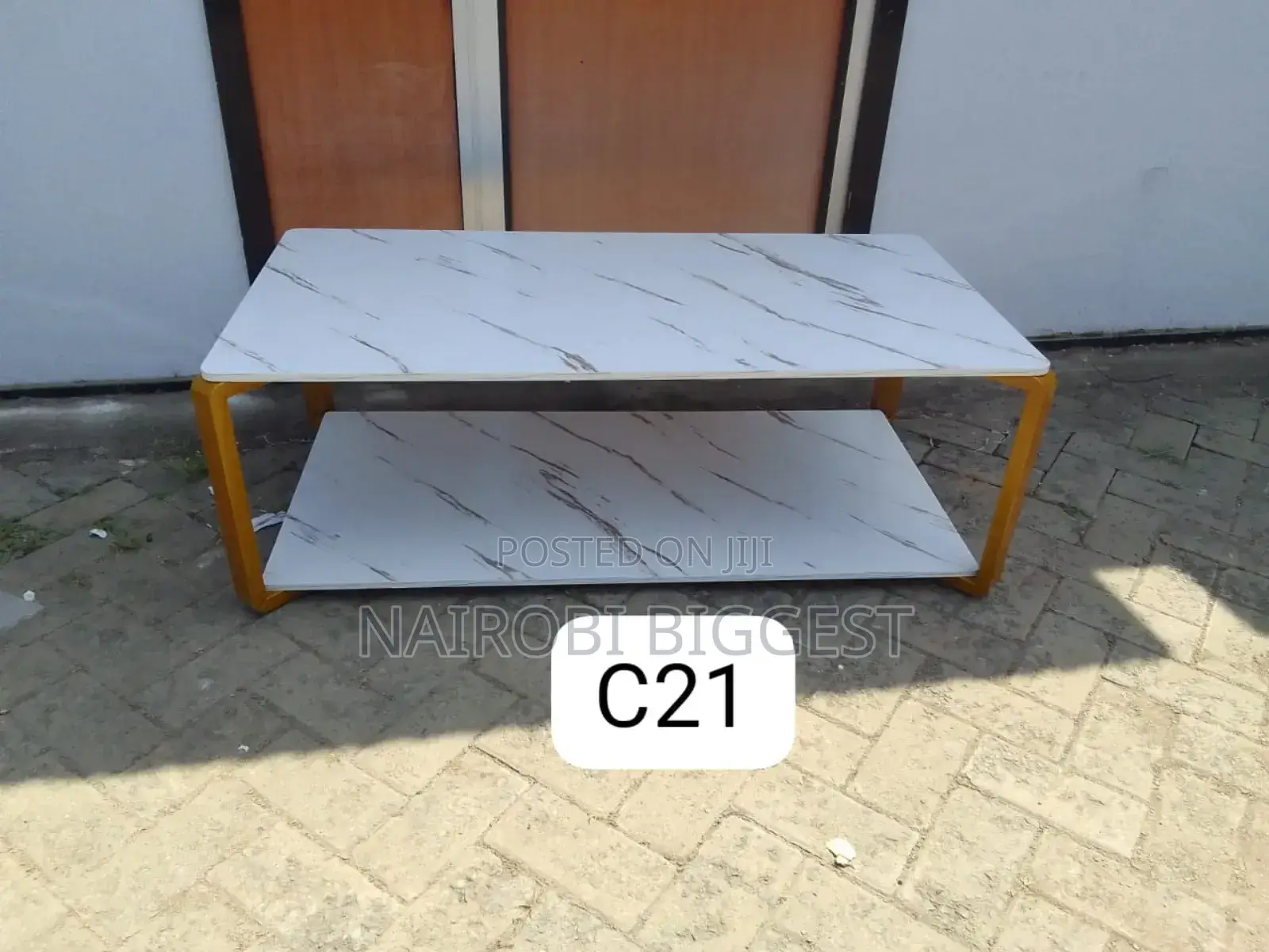 White Strong MDF Marble Effect Executive Table