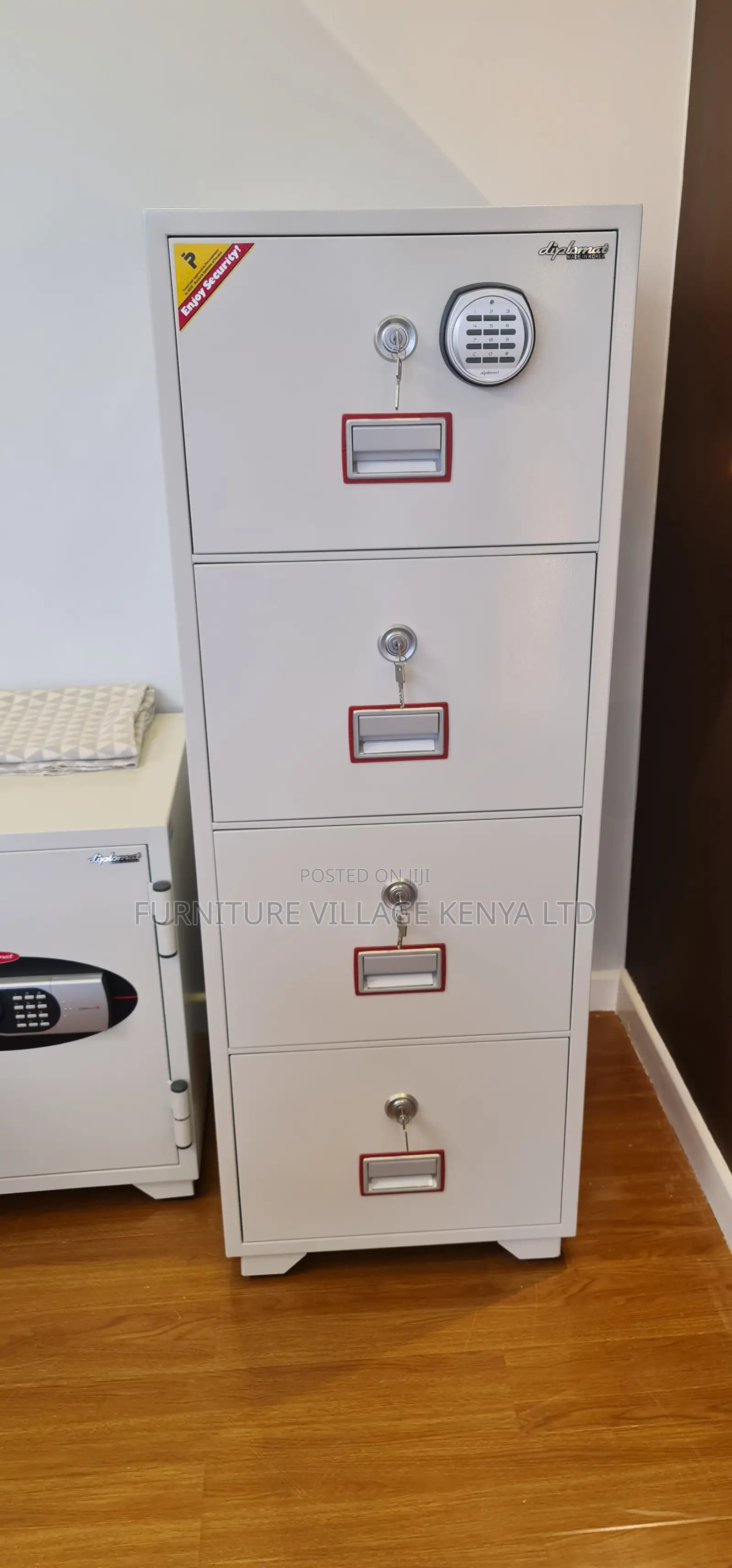 Fireproof 4-Drawers Imported Diplomat Safe -Lockable Drawers
