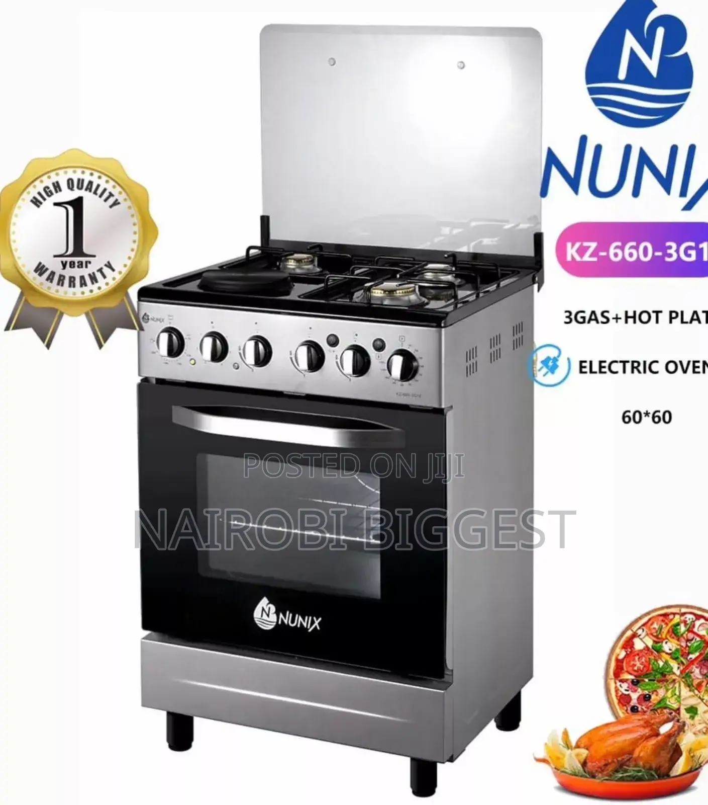 Nunix Cooker 3g+1e Best 50×55cm Electric Oven