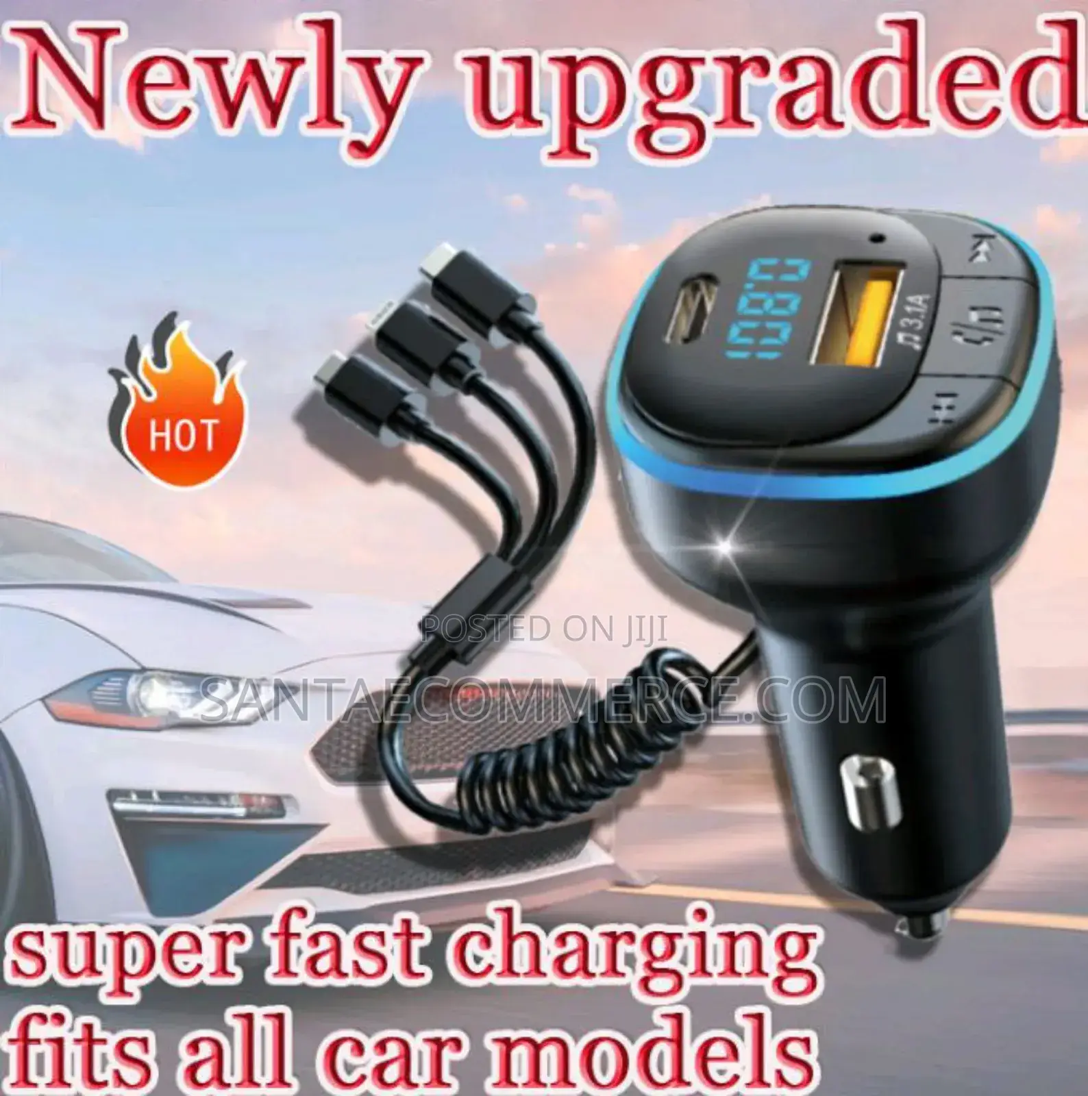 3 In1 Car Modulator With Fm, Bluetooth and Multiple Charger