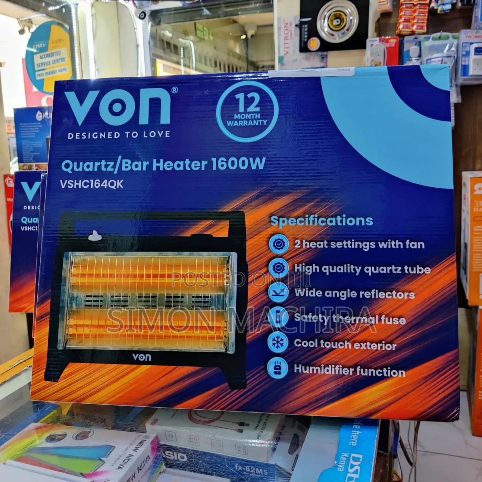 Von Quartz Heater 1600W
