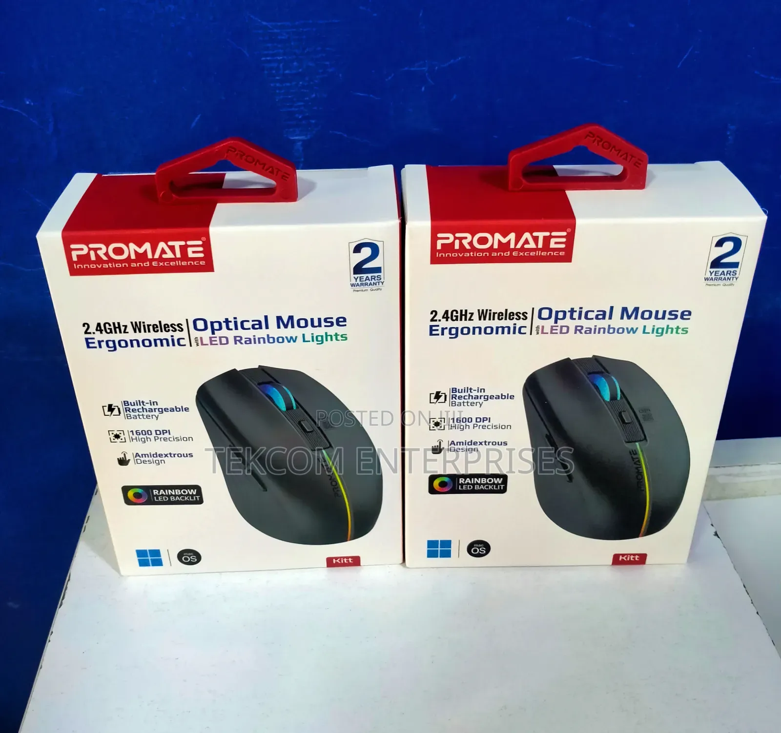 Promate 2.4ghz Wireless Ergonomic Optical Mouse