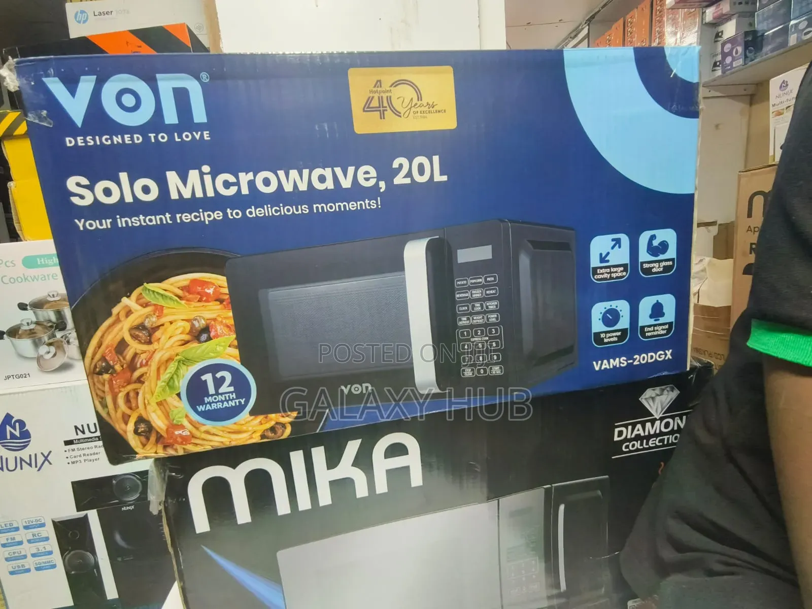 Von Digital Microwave Oven, Vams-20dgx, Solo 20ltr - Black