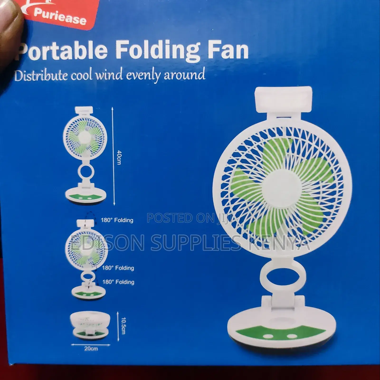 Folding Fan, Portable Folding Fan, Table Fan With LED Light