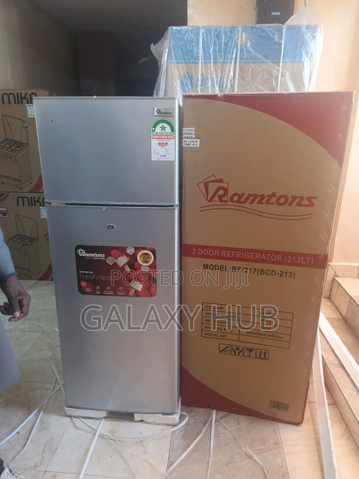 Ramtons Rf/218- 2 Door Direct Cool Fridge - 213 L Silver