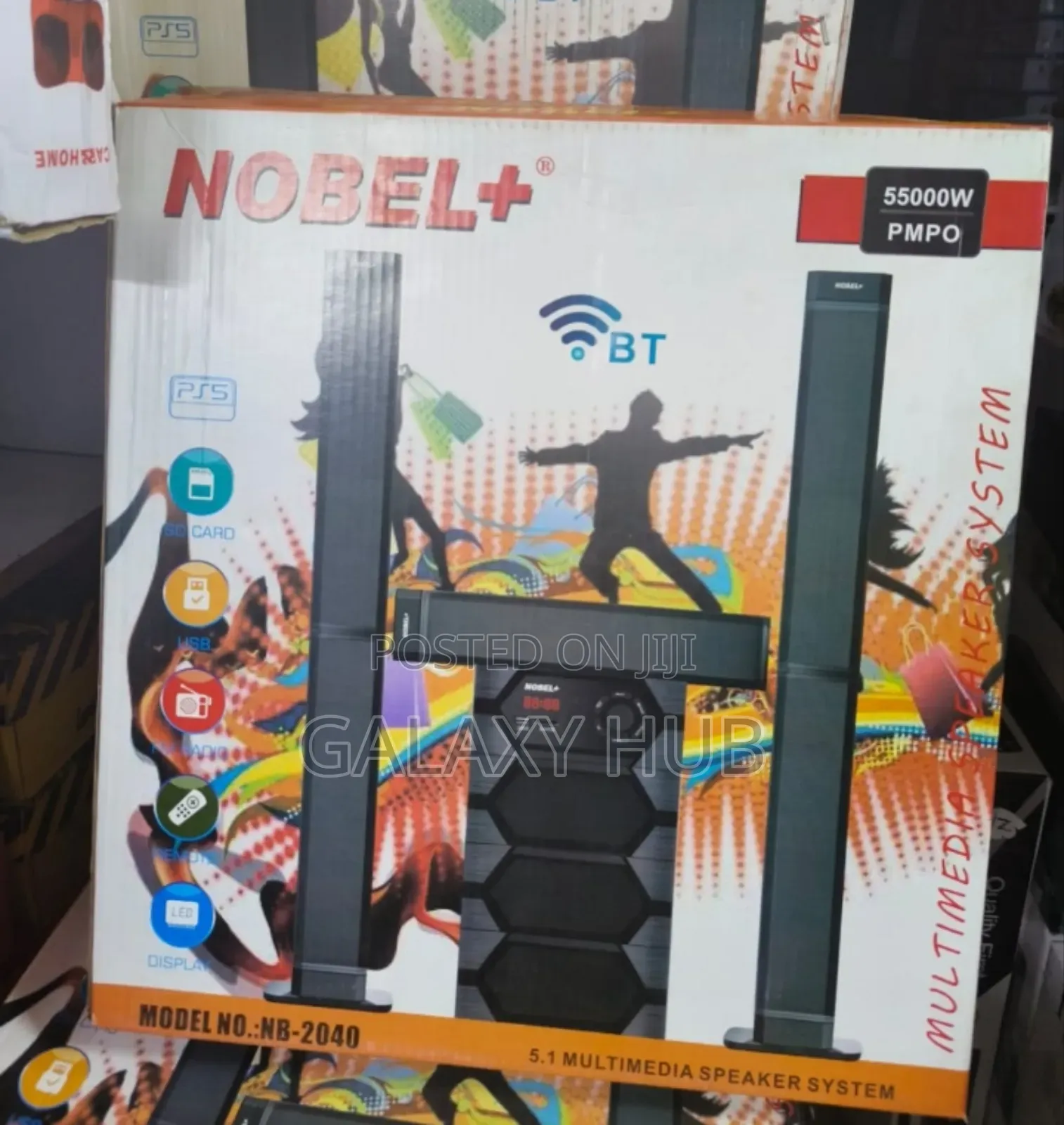 Nobel Tall Boy Speakers-Bt Hometheare-55000w Pmpo- Nb 2040