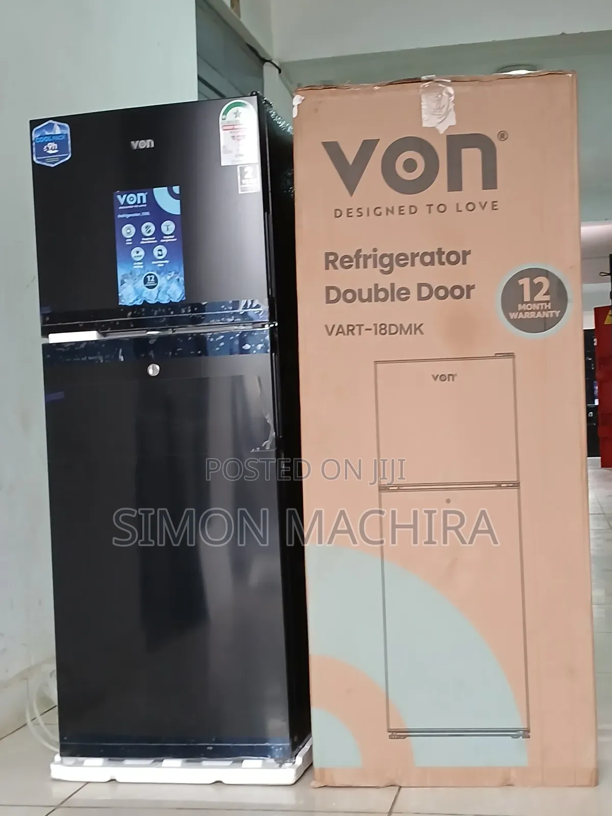 Von 138L Fridge. Black