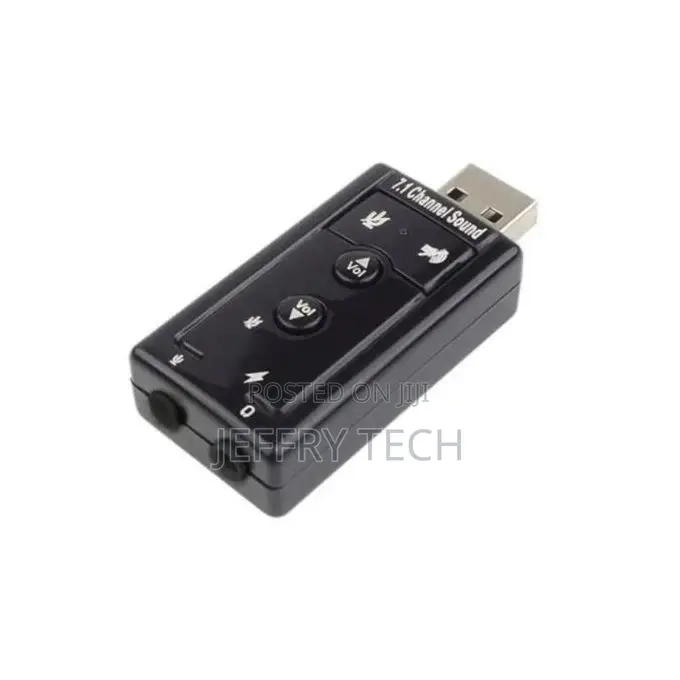 USB Key Adapter 3D Sound Card 7.1 Audio Microphone for PC -