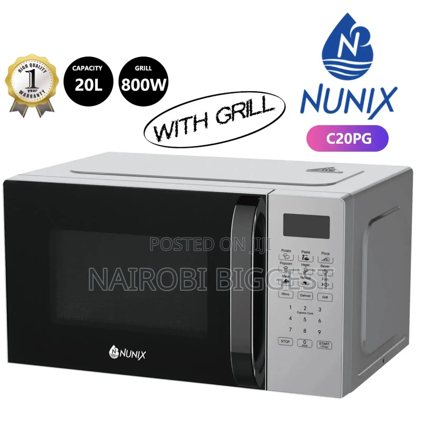 Nunix With Grill 20litres Digital Microwave