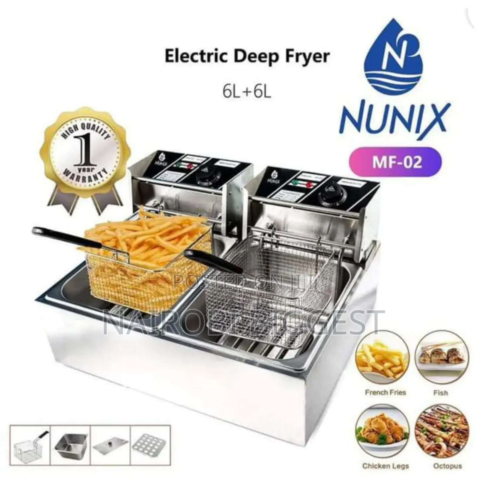 Nunix Double 6+6litres Deep Fryer