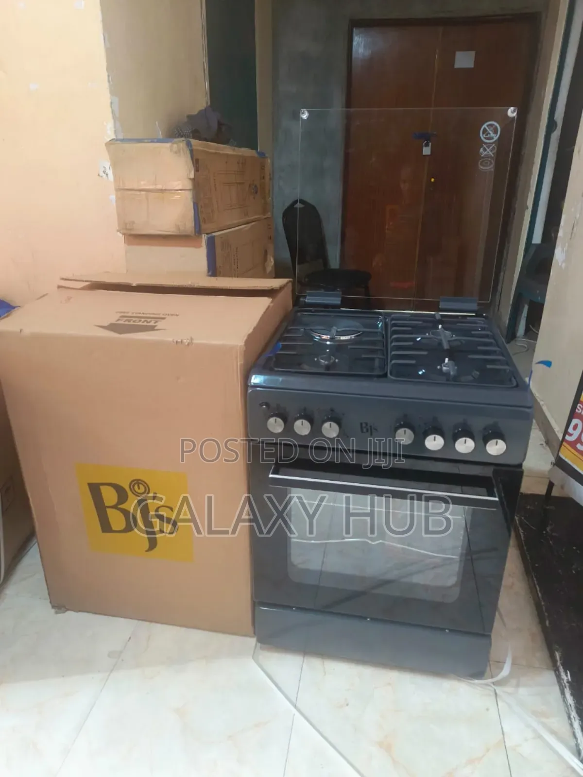 BJS 60x60 3-Gas+1 Hot Plate With Turbo Gan Dark Brown,