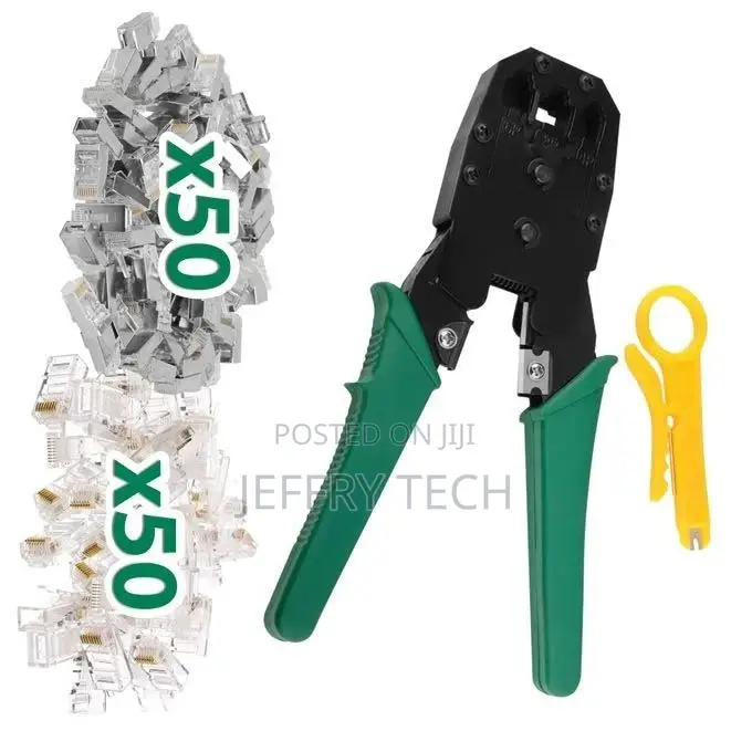 Professional Crimper + 100 RJ-45 Connectors