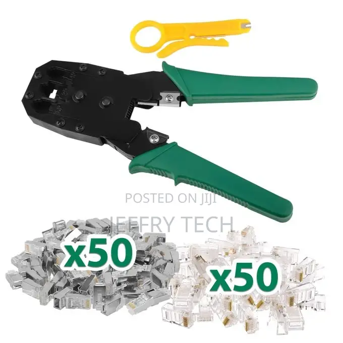 Professional Crimper + 100 RJ-45 Connectors