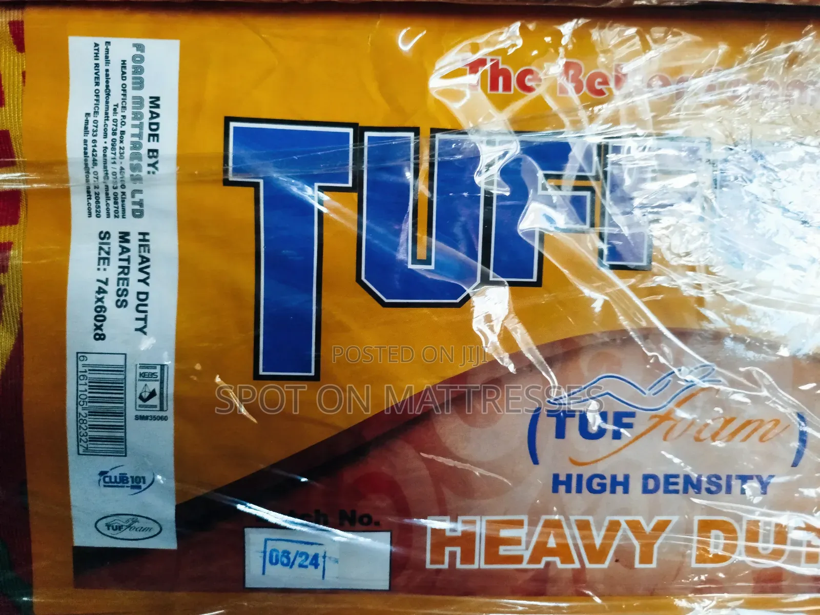 5by6 8inch Tuffoam High Density Mattresses.