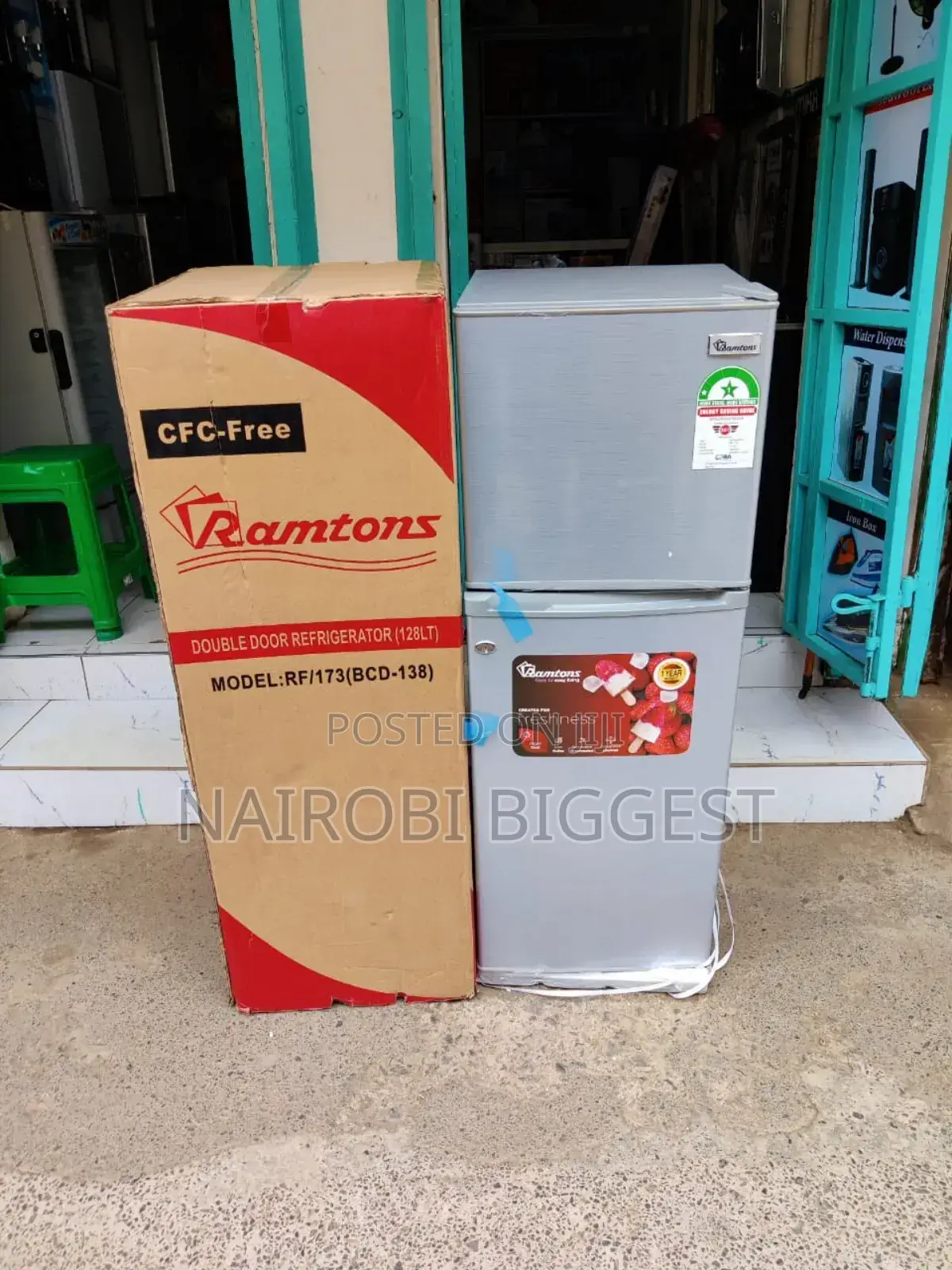 Ramtons Silver 128l Double Door Refrigerator