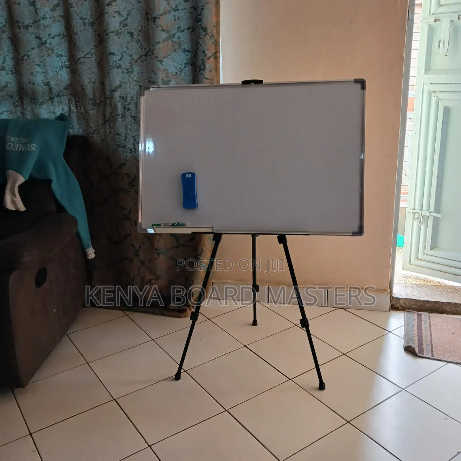Non Porous Whiteboard on a Tripod Stand