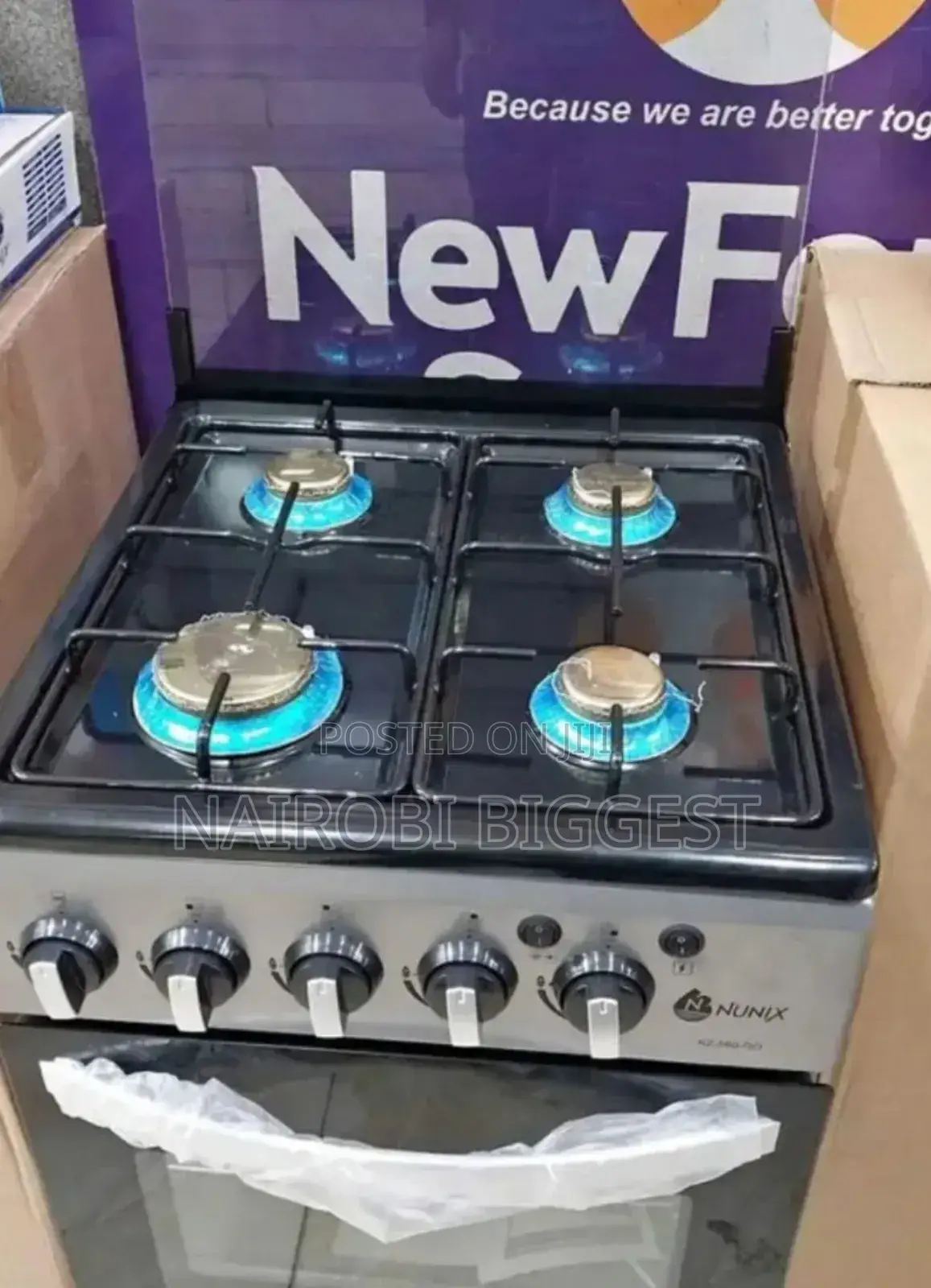 Nunix 50×55 Full Gas Autoignition Standing Cooker