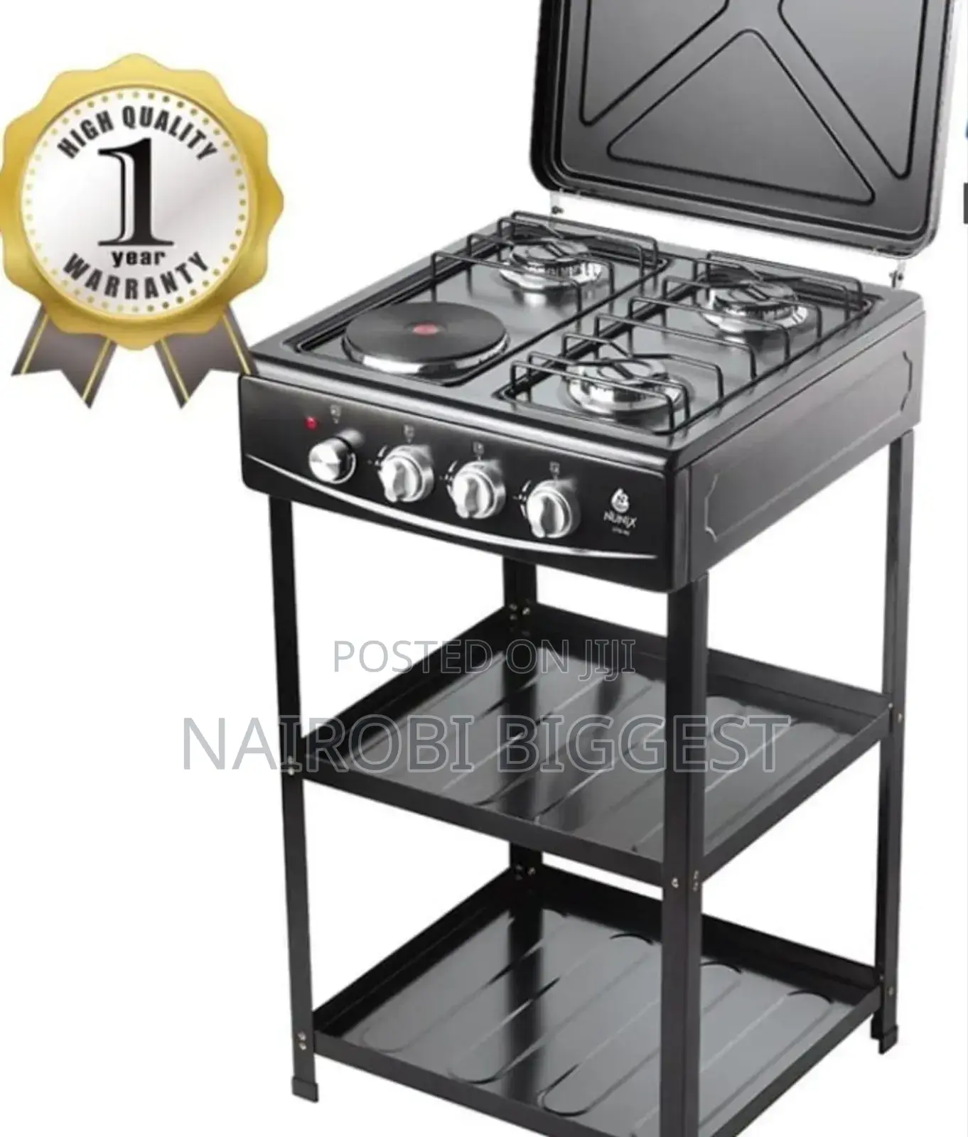 Excellent Nunix Cooker 3 Gas +1 Standing Cooker Plus Shelves